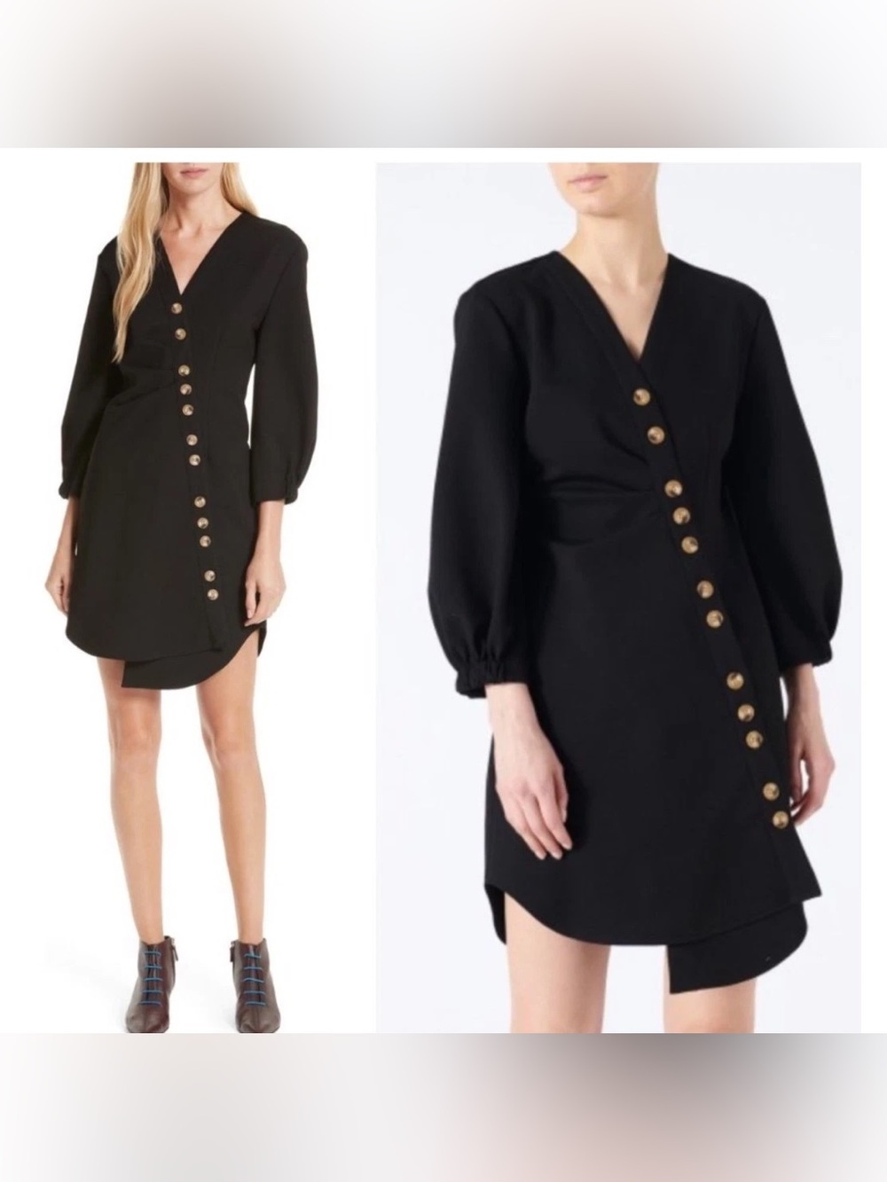 Tibi Black Button Down Dress